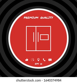 Refrigerator linear icon. Graphic elements for your design
