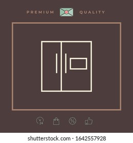Refrigerator linear icon. Graphic elements for your design