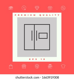 Refrigerator linear icon. Graphic elements for your design