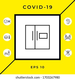 Refrigerator linear icon. Graphic elements for your design