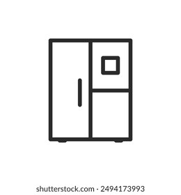 Refrigerator, linear style icon. A refrigerator, cold storage or kitchen appliances. Editable stroke width.