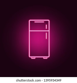 Refrigerator neon icon. Elements of Kitchen set. Simple icon for websites, web design, mobile app, info graphics