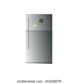 Refrigerator on white background, vector illustration
