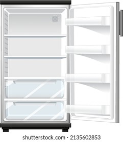 Refrigerator with opened door illustration