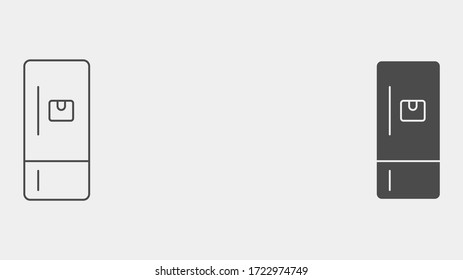 Refrigerator outline and filled vector icon sign symbol