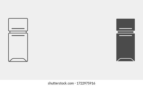 Refrigerator outline and filled vector icon sign symbol