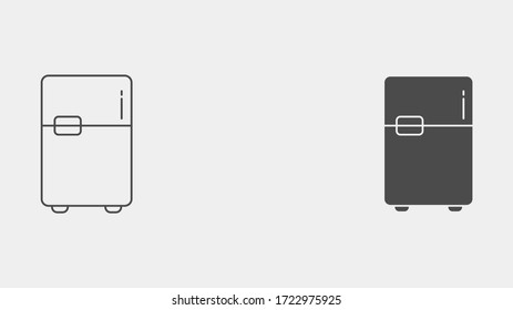 Refrigerator outline and filled vector icon sign symbol