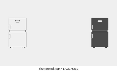 Refrigerator outline and filled vector icon sign symbol