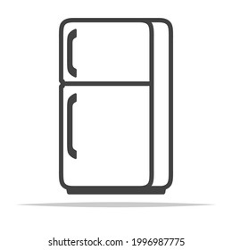 Refrigerator outline icon vector isolated