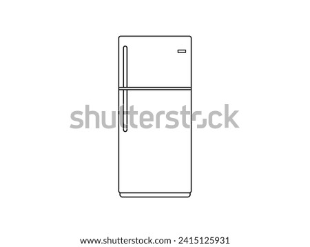 Refrigerator Outline icon vector. Refrigerator Outline isolated white background. Vector Illustration