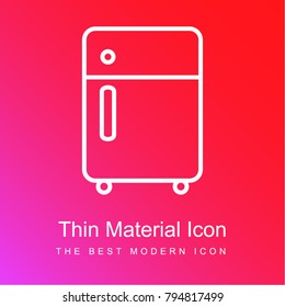 Refrigerator outline red and pink gradient material white icon minimal design