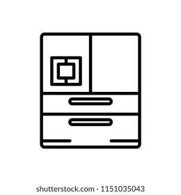 Refrigerator outline vector icon