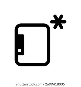 Refrigerador. Icono de Vector de trazo delineado con detalles rellenos de negro.