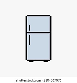 Refrigerator in pixel art style