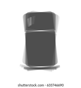 Refrigerator sign illustration. Vector. Gray icon shaked at white background.