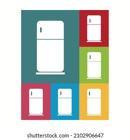 Refrigerator sign illustration. Vector. Set of icons .
