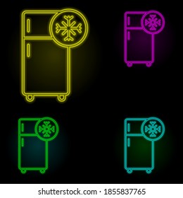 refrigerator sign neon color set icon. Simple thin line, outline vector of automation icons for ui and ux, website or mobile application