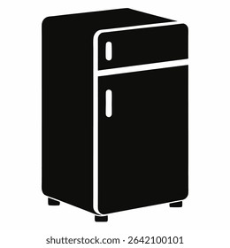 "Refrigerator Silhouette Vector – Modern Kitchen Appliance Icon"