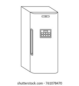 Refrigerator, single icon in outline style.Refrigerator, vector symbol stock illustration web.