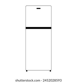 Refrigerator sizes chart line icon. Clipart image isolated on white background. New classic grey cooler icebox frig with Illustration style doodle and line art svg