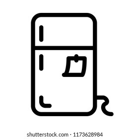 Refrigerator With Sticky Note Icon Vector