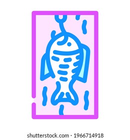 refrigerator for storage fish color icon vector. refrigerator for storage fish sign. isolated symbol illustration