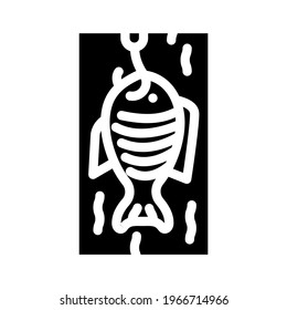 refrigerator for storage fish glyph icon vector. refrigerator for storage fish sign. isolated contour symbol black illustration