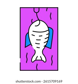 refrigerator for storage fish line icon vector. refrigerator for storage fish sign. isolated symbol illustration