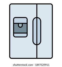 refrigerator store food using soft color and filled line style