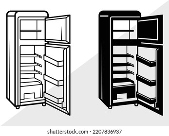 Refrigerator SVG Printable Vector Illustration