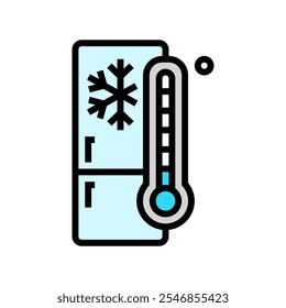 refrigerator temperature color icon vector. refrigerator temperature sign. isolated symbol illustration