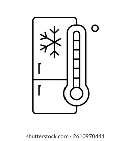 refrigerator temperature line icon vector. refrigerator temperature sign. isolated contour symbol black illustration
