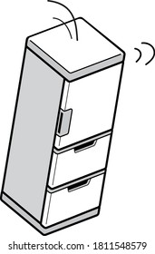 Refrigerador que probablemente colapse debido a un terremoto