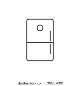 Refrigerator thin line icon. Linear vector illustration. Pictogram isolated on white background