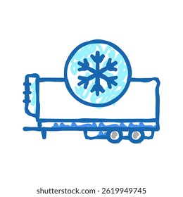 refrigerator trailer doodle icon sketch vector. refrigerator trailer sign. isolated symbol illustration