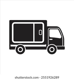 Refrigerator truck icon. Vector and glyph