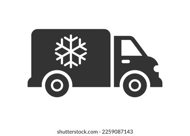 Refrigerator truck icon. Vector illustration.