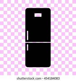 refrigerator vector icon - black illustration
