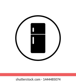 Refrigerator vector icon, cooling symbol. Simple, flat design for web or mobile app