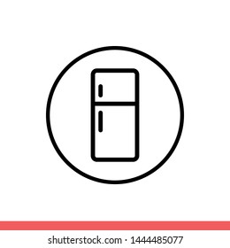 Refrigerator vector icon, cooling symbol. Simple, flat design for web or mobile app