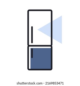Refrigerator vector icon. Electric kitchen appliance. Graph symbol for cooking web site design, logo, app, UI