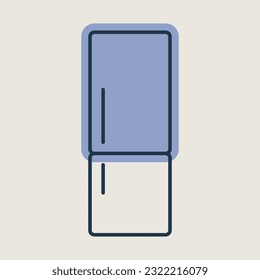 Refrigerator vector icon. Electric kitchen appliance. Graph symbol for cooking web site design, logo, app, UI