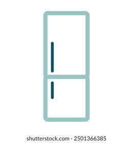 Icono del Vector del refrigerador. Electrodoméstico de cocina eléctrico. Símbolo del gráfico para cocinar el diseño del Sitio web, logotipo, App, UI
