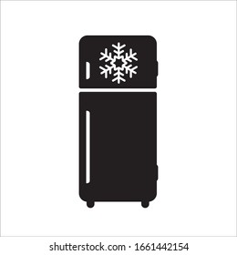 Vektorillustration des Kühlschranks. Frig flaches Schild Design. Piktogramm für Gefriersymbol Frig-Symbol. Kältezeichen