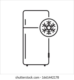 Icono vector refrigerador. Diseño de señas planas fritas. Pictograma con símbolo de congelador. Icono de Frig. Signo del refrigerador