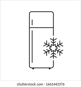 Refrigerator vector icon. Frig flat sign design. Freezer symbol pictogram. Frig icon. Refrigerator sign