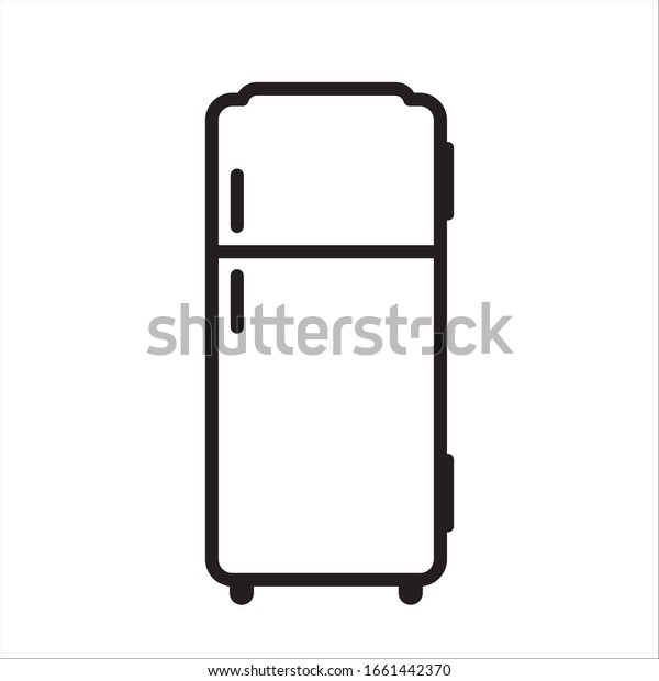 冷蔵庫のベクター画像アイコン フラットサインデザイン 冷凍庫のシンボル絵文字 フリグのアイコン 冷蔵庫の看板 のベクター画像素材 ロイヤリティフリー