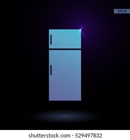 Refrigerator vector icon. Graphic symbol for web design, logo. Isolated sign on a black background.