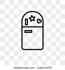 Refrigerator vector icon isolated on transparent background, Refrigerator logo concept