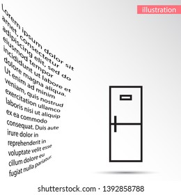 Refrigerator Vector icon . Lorem Ipsum Illustration design